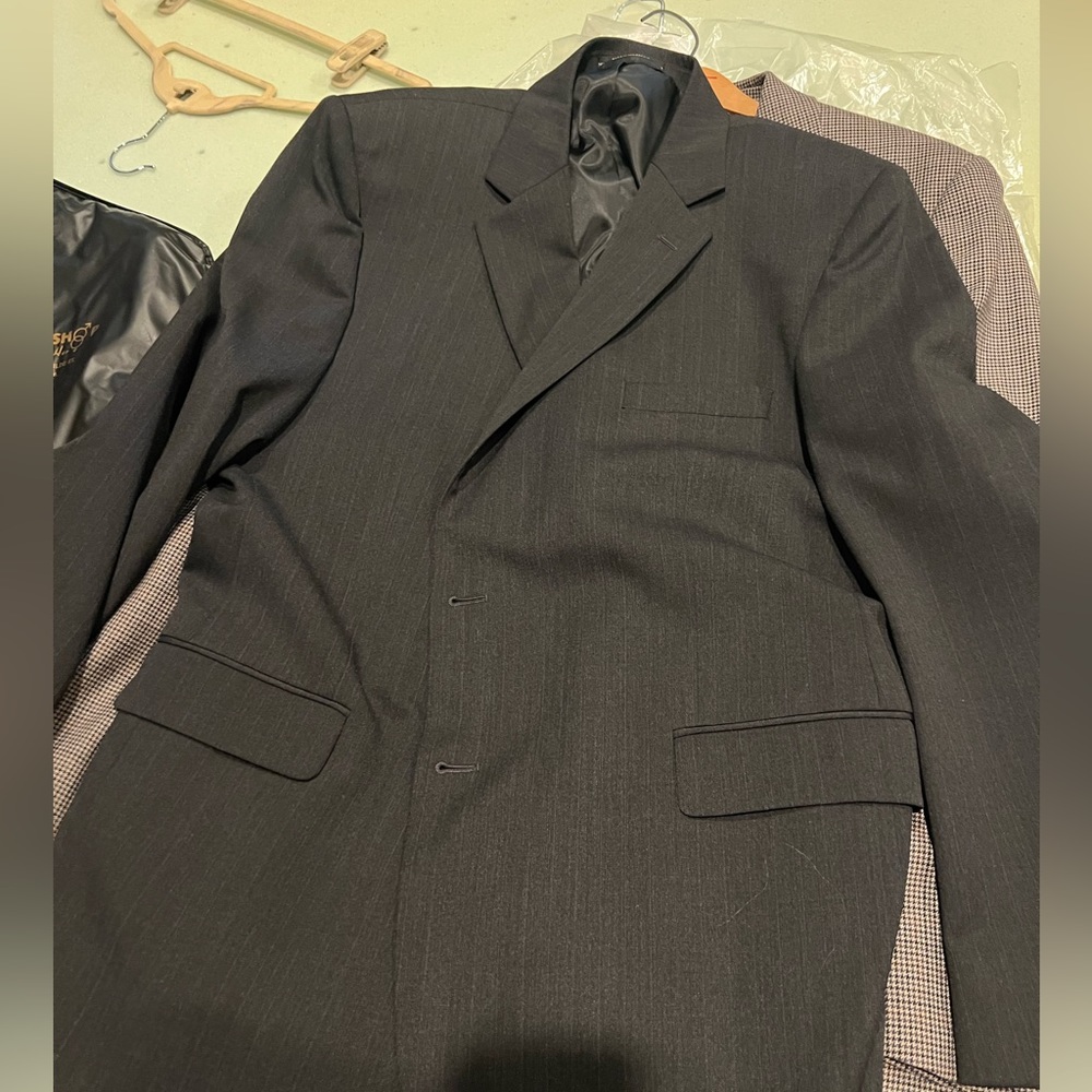 Black striped suit